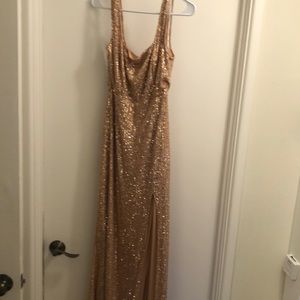 Glittery gold long dress! Only worn once.